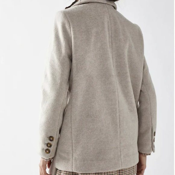 Free People Mari Solid Blazer Overcoat in Soft Tan NWOT - Picture 3 of 8